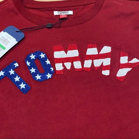 Tommy Hilfiger red blue & white crop top size L - Picture 4 of 8